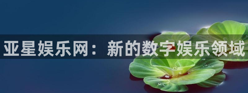 聚彩kgame：亚星娱乐网：新的数字娱乐领域